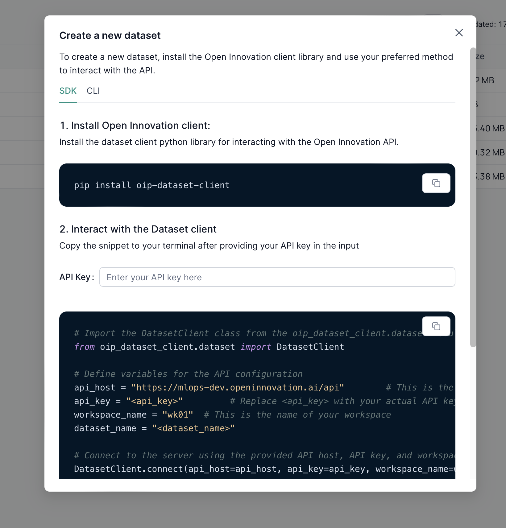 Create Via SDK